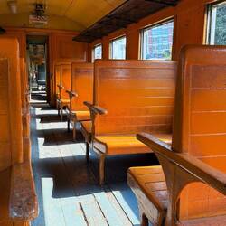 An old fashioned train carriage