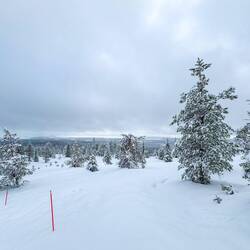 Finnland und seine Seen. Leider durch die Winde und den Schnee nur unscharf sichtbar