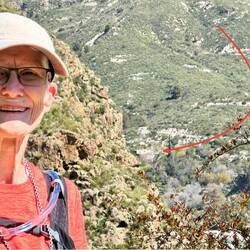 "Hooray! I can see it!" (Red arrow points to location of El Valero. )