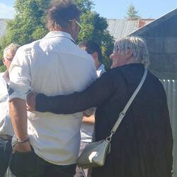 Gorgeous pic of Daniel and Sue at Ernests wake.