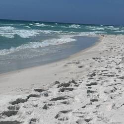 And the beach sand is white