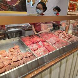 BBQ pressed candied pork at Singapore airport