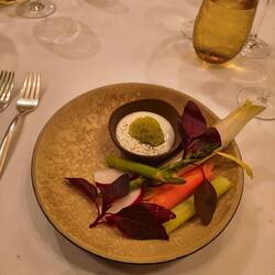 Vegetables with yogurt, cream, butter sauce