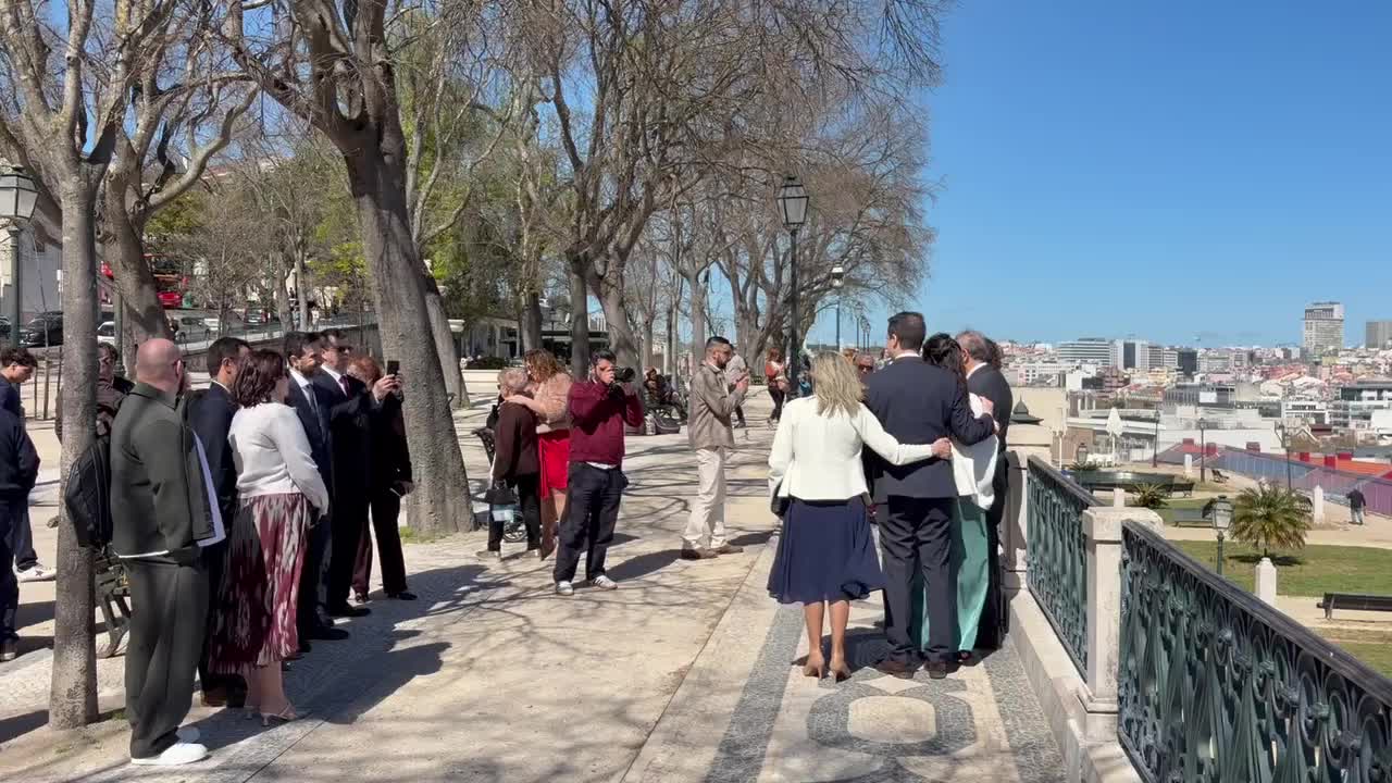 Wedding in Principe Real, view of Lisbon