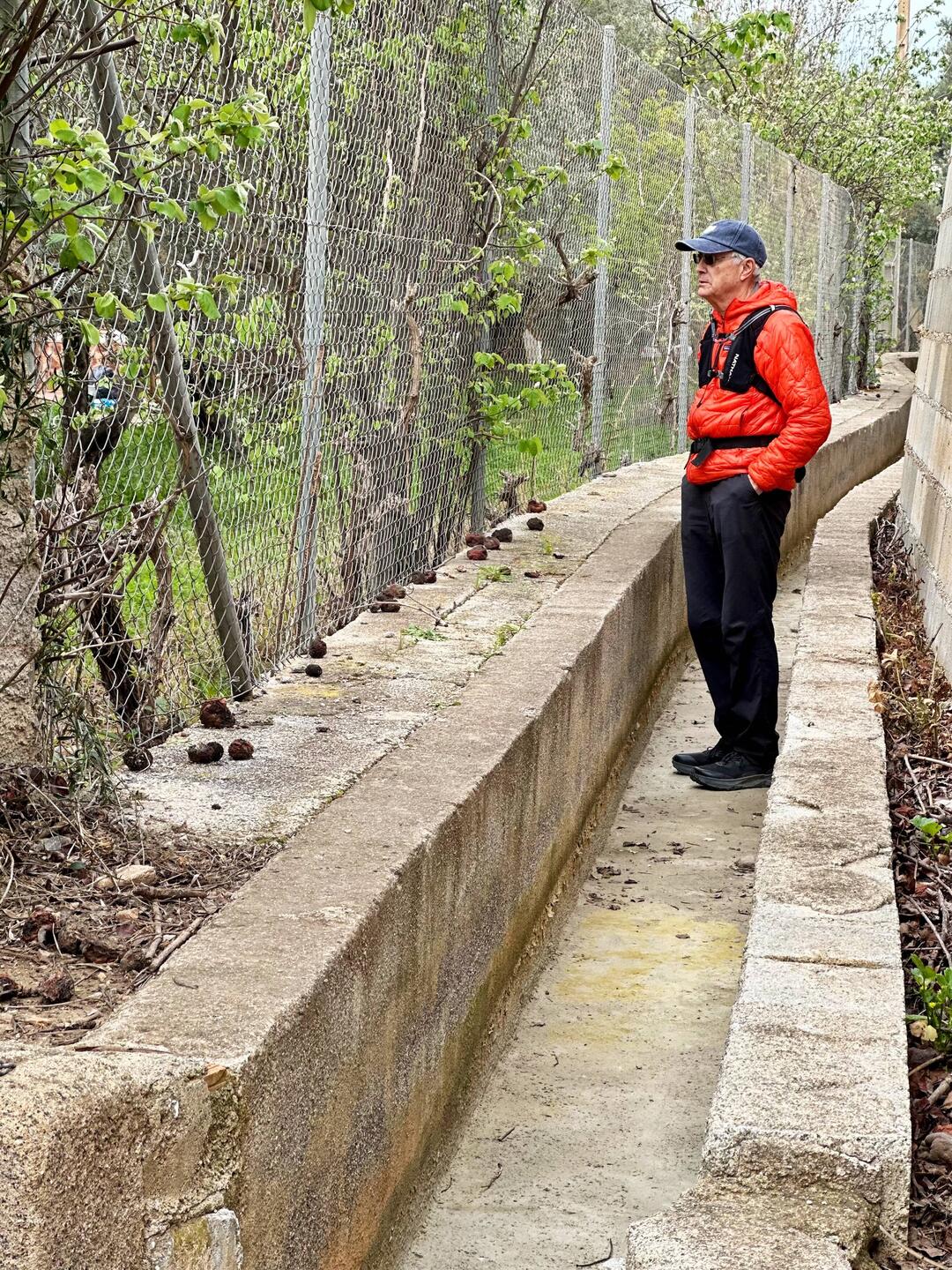 Walking in the acequia - our only choice; good thing it was dry!