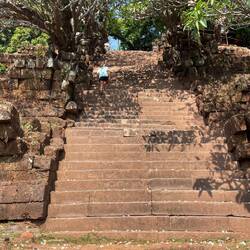 Very steep and skinny steps