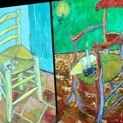 Chair Painting Styles- VanGogh (left) and Gauguin (right)