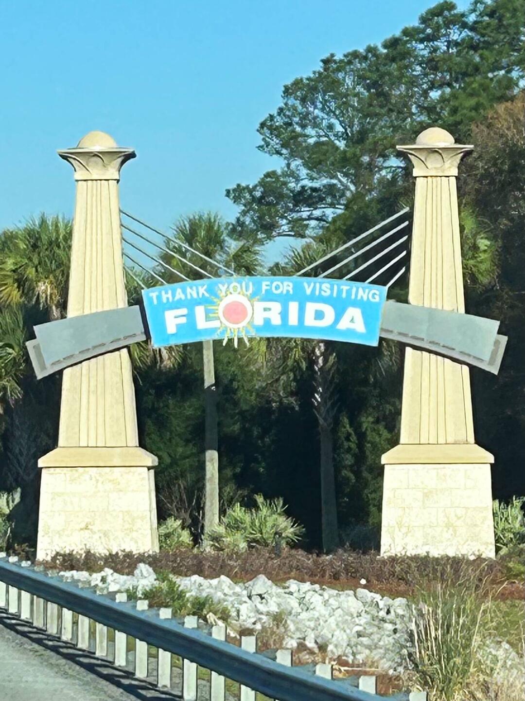 Leaving Florida sign