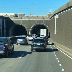 Tunnel under the mobile river