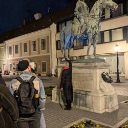 Apparently little boys from a school down the street rub a part of the horse's anatomy before exams.