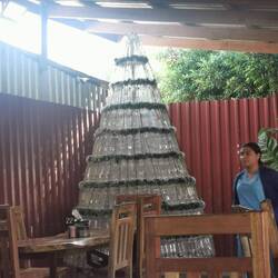 Weihnachtsbaum steht das ganze Jahr über in unserem Frühstückslokal