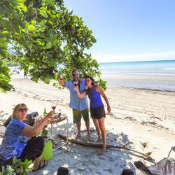 Sashimi with friends, Francoise and Max