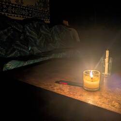 Abends bei Kerzenlicht