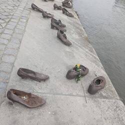 Memorial of shoes from Hungarian Jews who lost their lives during WWII, along the Danube.