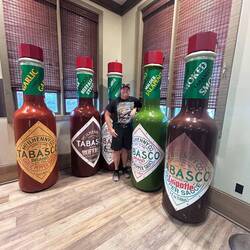 These were displays inside the museum, life-size bottles, not real