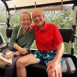Riding on an open air Jeep