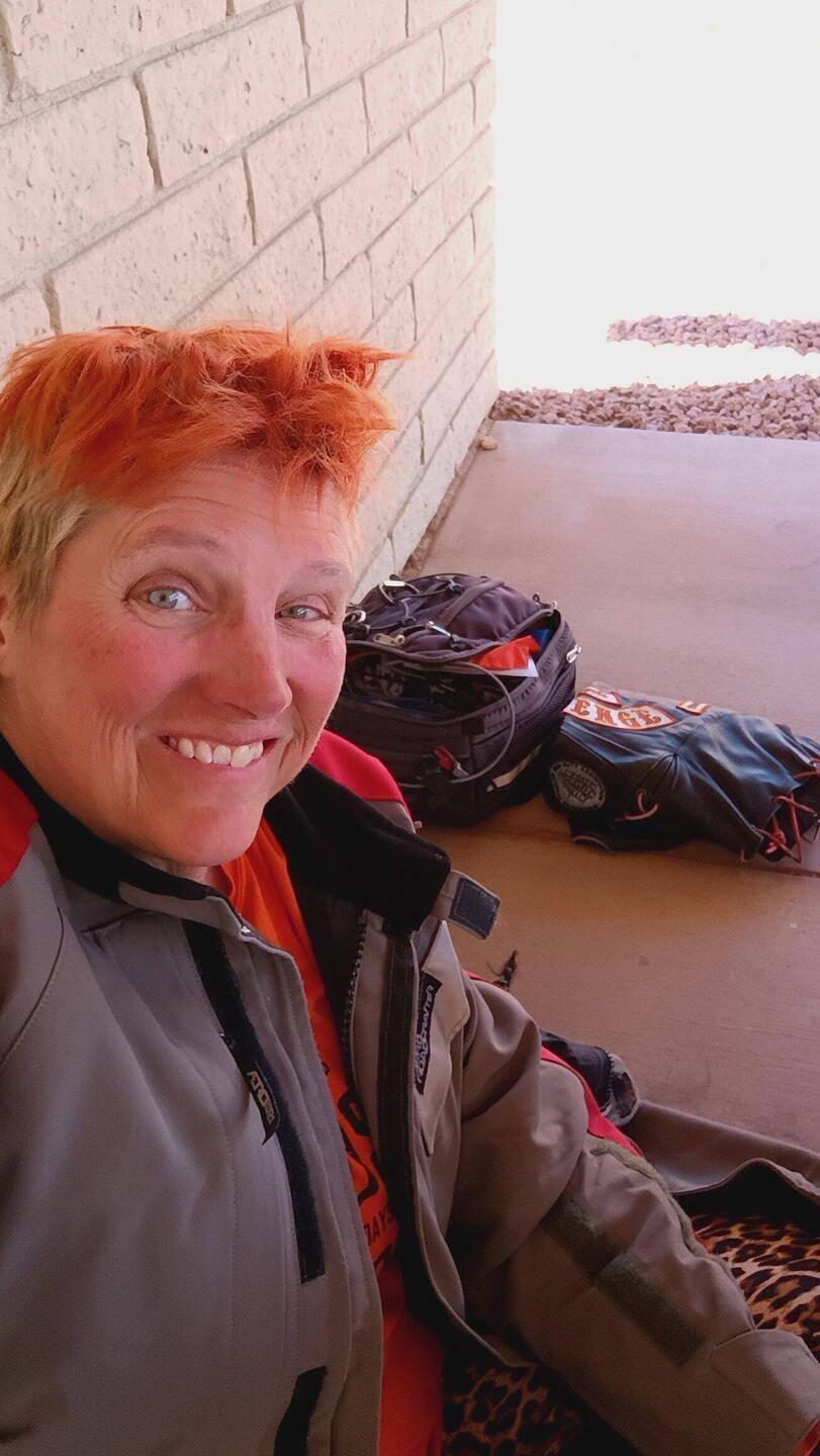 Nap on the cool concrete at a rest area on I-40