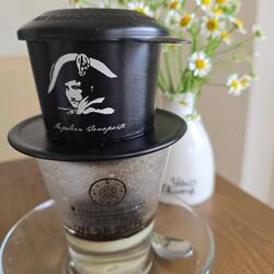 Troys energy coffee! They make traditional coffee here with condensed milk