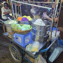 Colourful street food cart