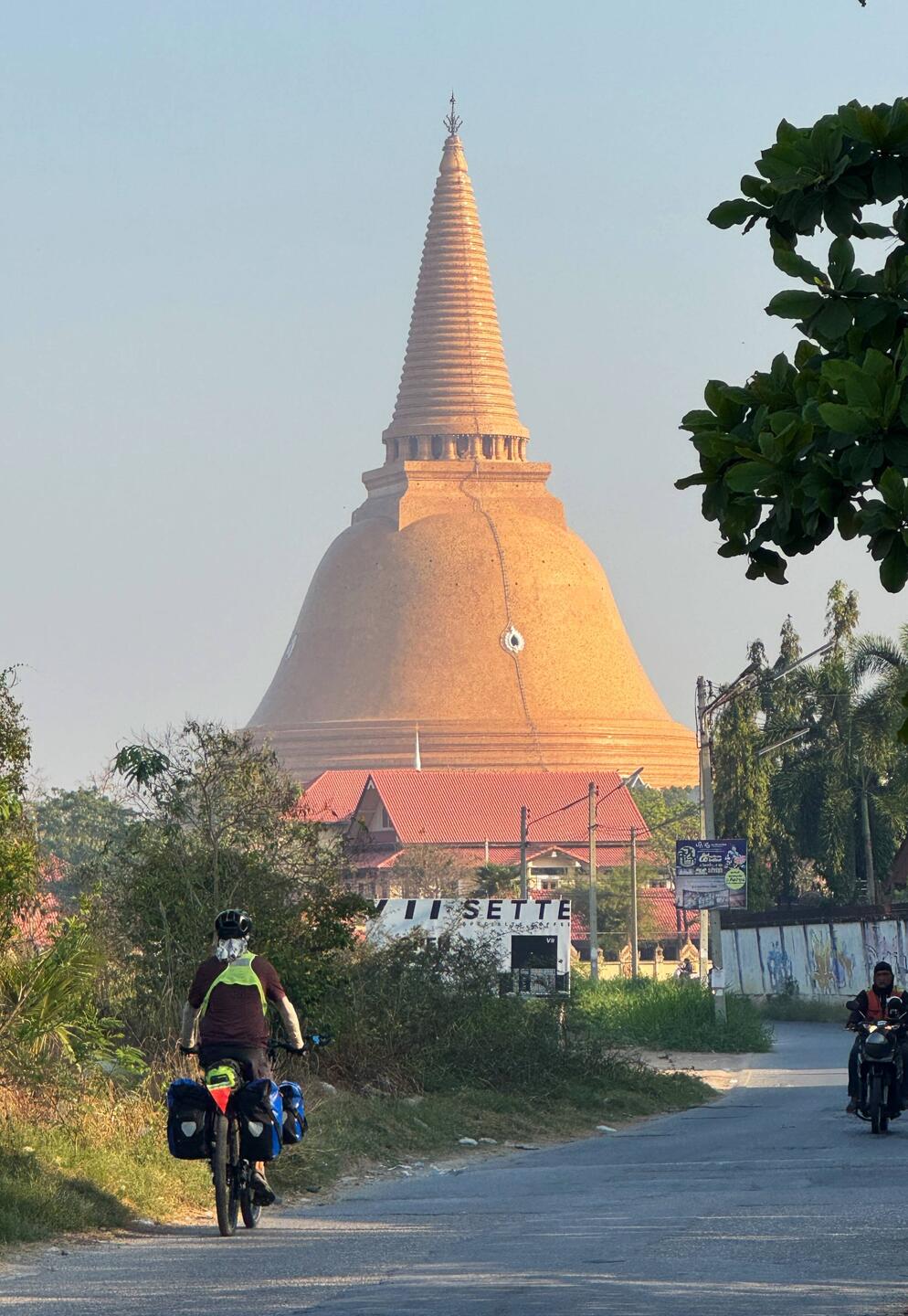 Giant Phra Pathom Chedi, the second tallest stupa in the world (120m) covered with fine golden tiles