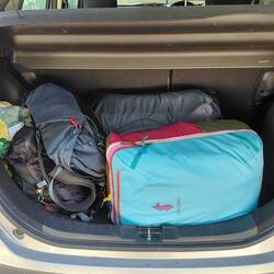 Bags packed and in the car