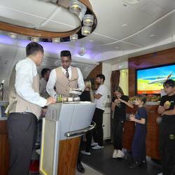 The bar staff keeping the children entertained with Mocktails