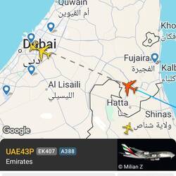 Approaching Dubai just before we started circling