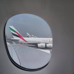 Plenty of A380's lined up at the Terminal