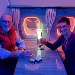 A late night cocktail at the onboard bar