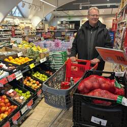 Shopping for snacks in the local Spars.