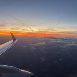 The sunset during climb.