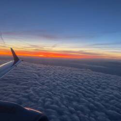 The sunset during climb.