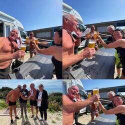 ..kaum angenommen gesellen sich schon die ersten Gratulanten zu unserer lustigen Runde..😀🤣