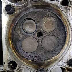 A bit of soot and a burned valve.