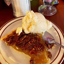 Warm Pecan Pie with Ice Cream