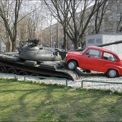 Memorial to a brave soul who put his car in front of a tank.