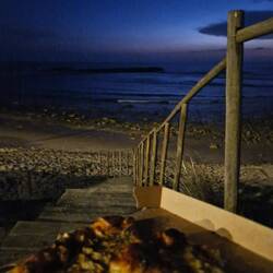 besti Pizza vor Wäut am Strand, cremä, uf ds hani lang gwartet