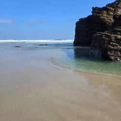 The tide is going out, but the current is very strong.