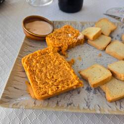 This is pastel do cabracho. A cake made from scorpionfish. Not bad!