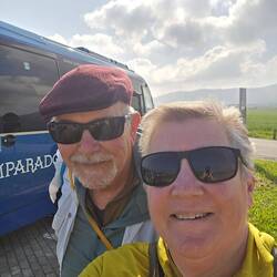 Here we are next to the bus.