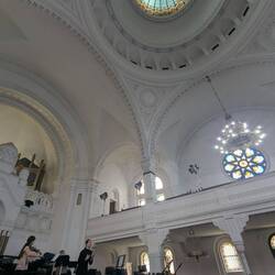 Inside the synagogue