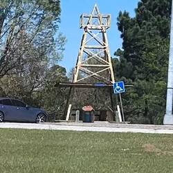 Oil well pavilion at the rest area. Cute place to have lunch.