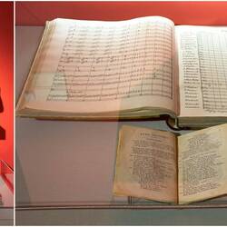Sala del Gazebo ... bust of Wagner and the score and libretto for his "Lohengrin" — MIBdM.