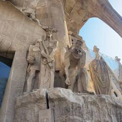 The western exit of the Sagrada Familia depicting scenes from the Passion.