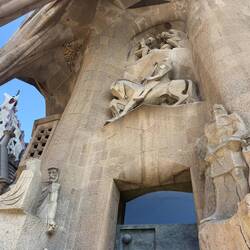 The western exit of the Sagrada Familia depicting scenes from the Passion.