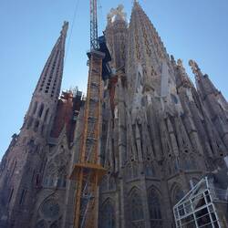 The exterior of the Sagrada Familia.