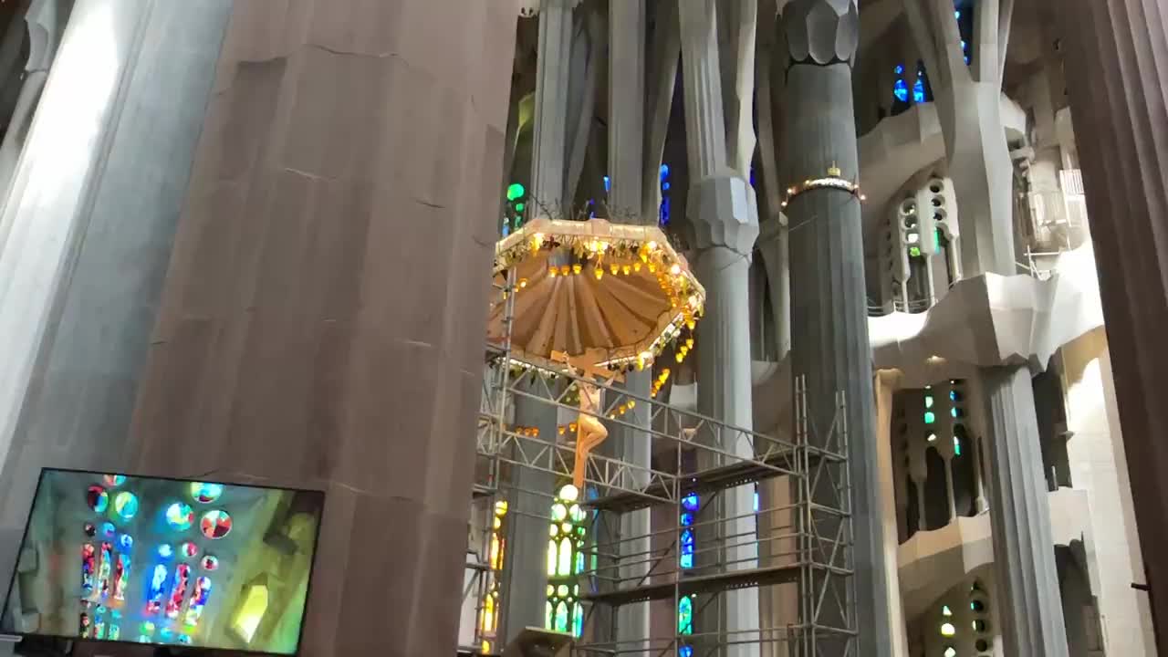 The interior of the Sagrada Família.