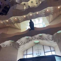 St George, sans dragon, on the south side of the cathedral.