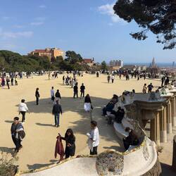Park Guell's viewing platform.