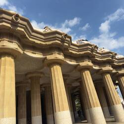 Underneath Park Guell's viewing platform.